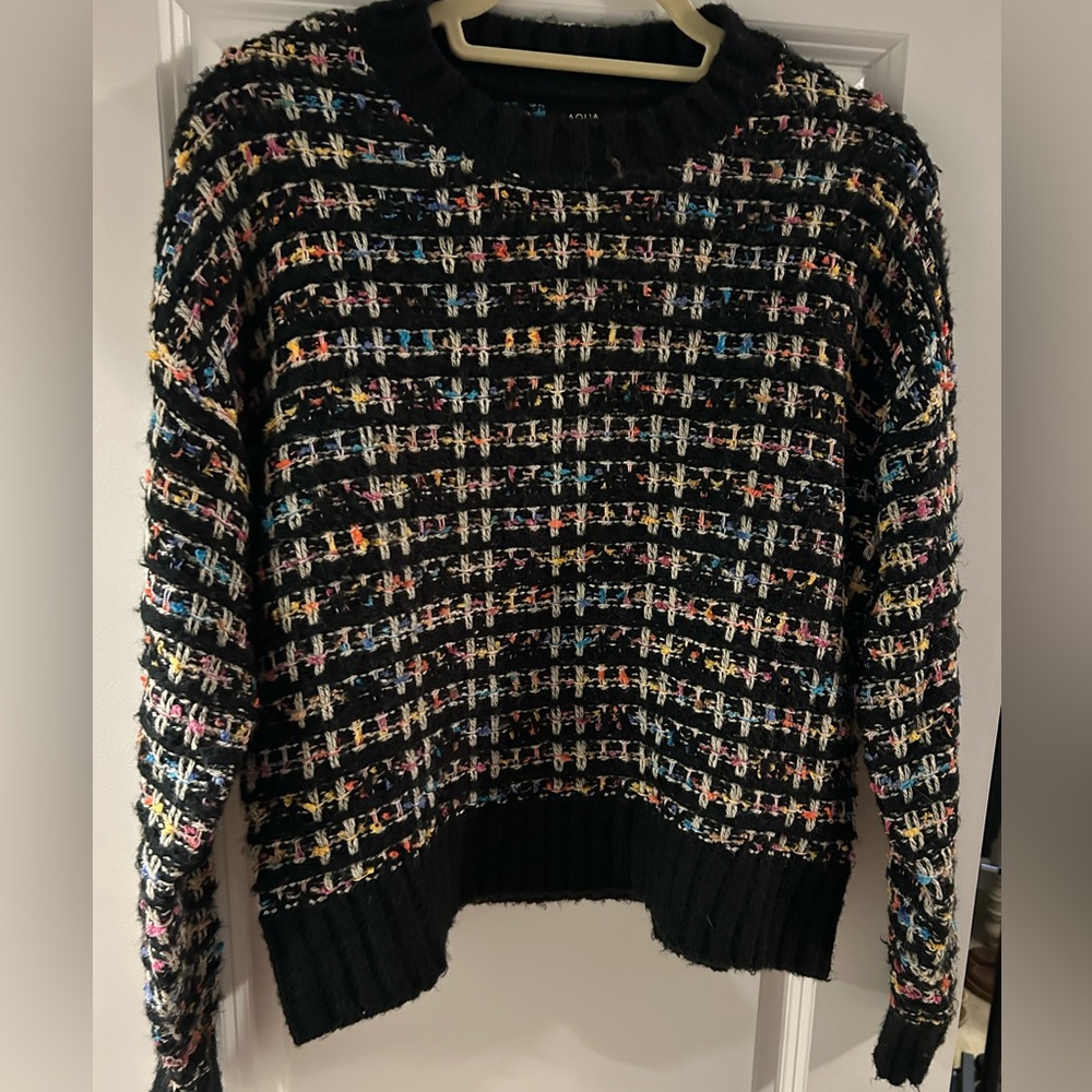 Aqua Multicolor Crew Neck Sweater